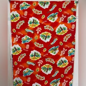 Cranston Print Works Hawaiian Print Aloha Tropical 4 Yards Vintage Fabric 60”